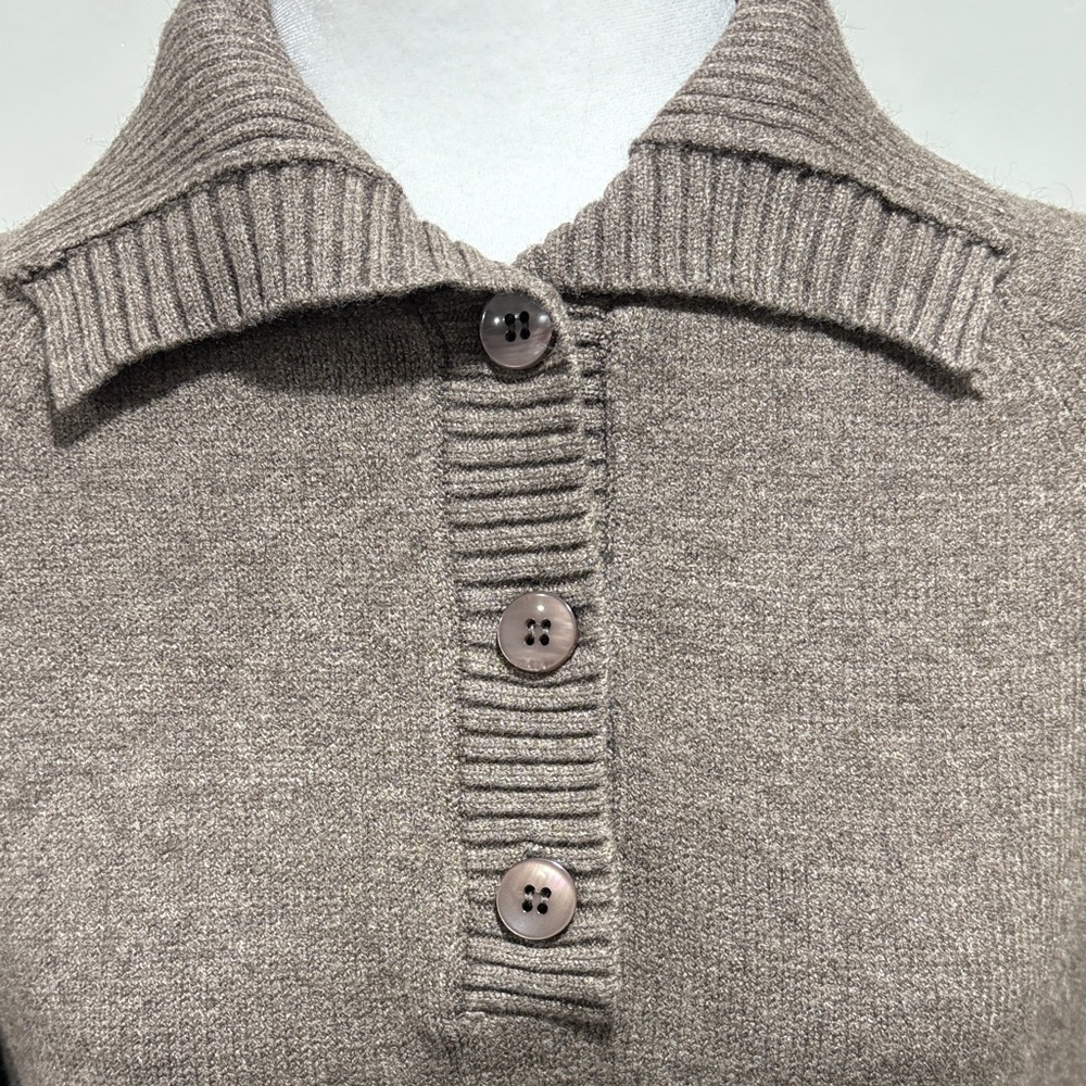Brown Knit Collared Dress - Picture 5 of 6